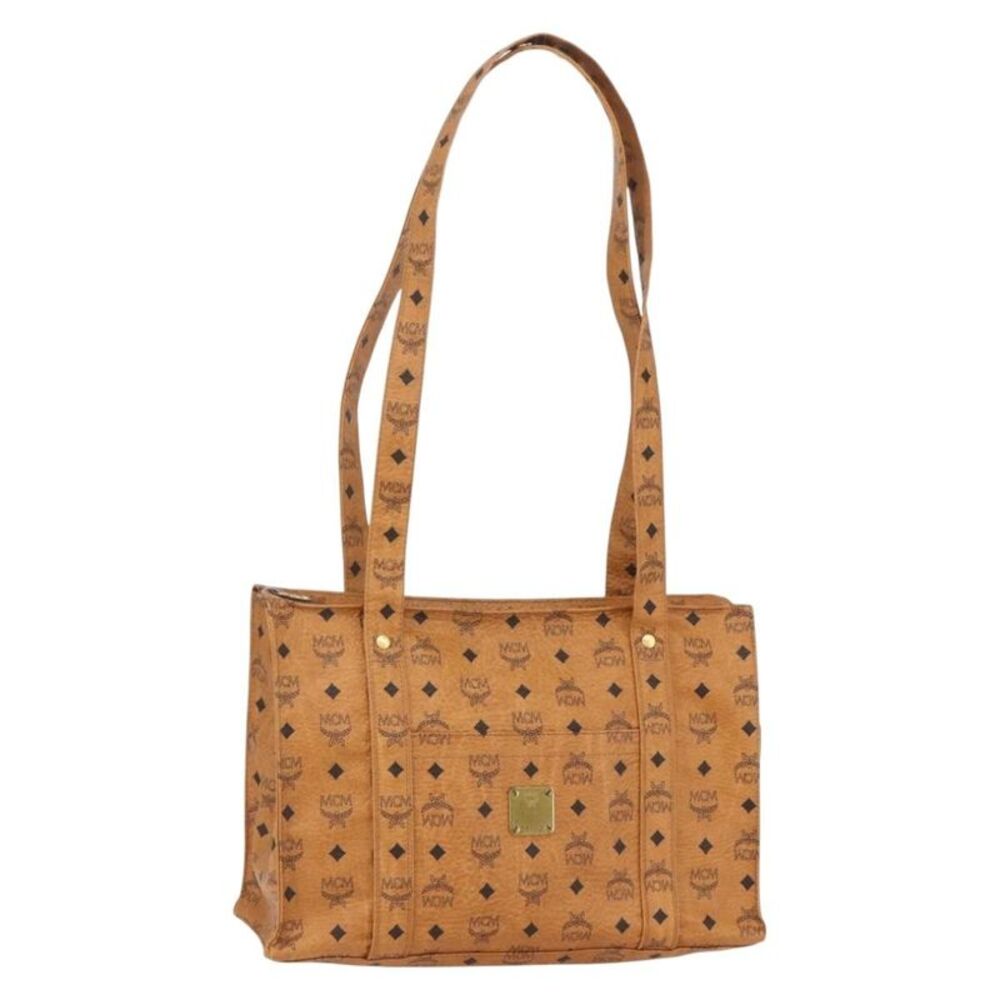 MCM Vintage Visetos Canvas Brown Pvc Tote Bag Bag
